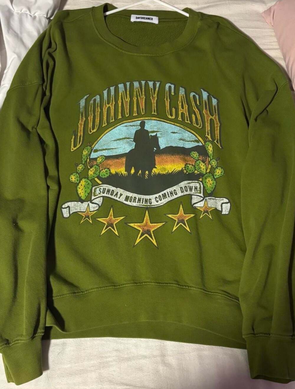 Daydreamer Johnny Cash 'Sunday Morning Coming Down' Oversized Crewneck Sweatshir - Picture 2 of 3